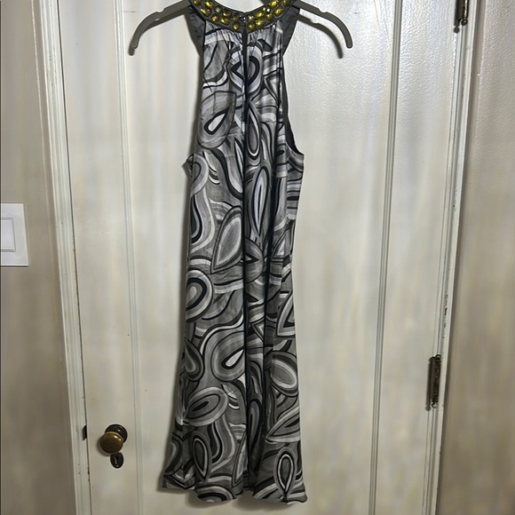 INC International Concepts Black and White Sleeveless Halter Maxi Dress - Picture 5 of 5